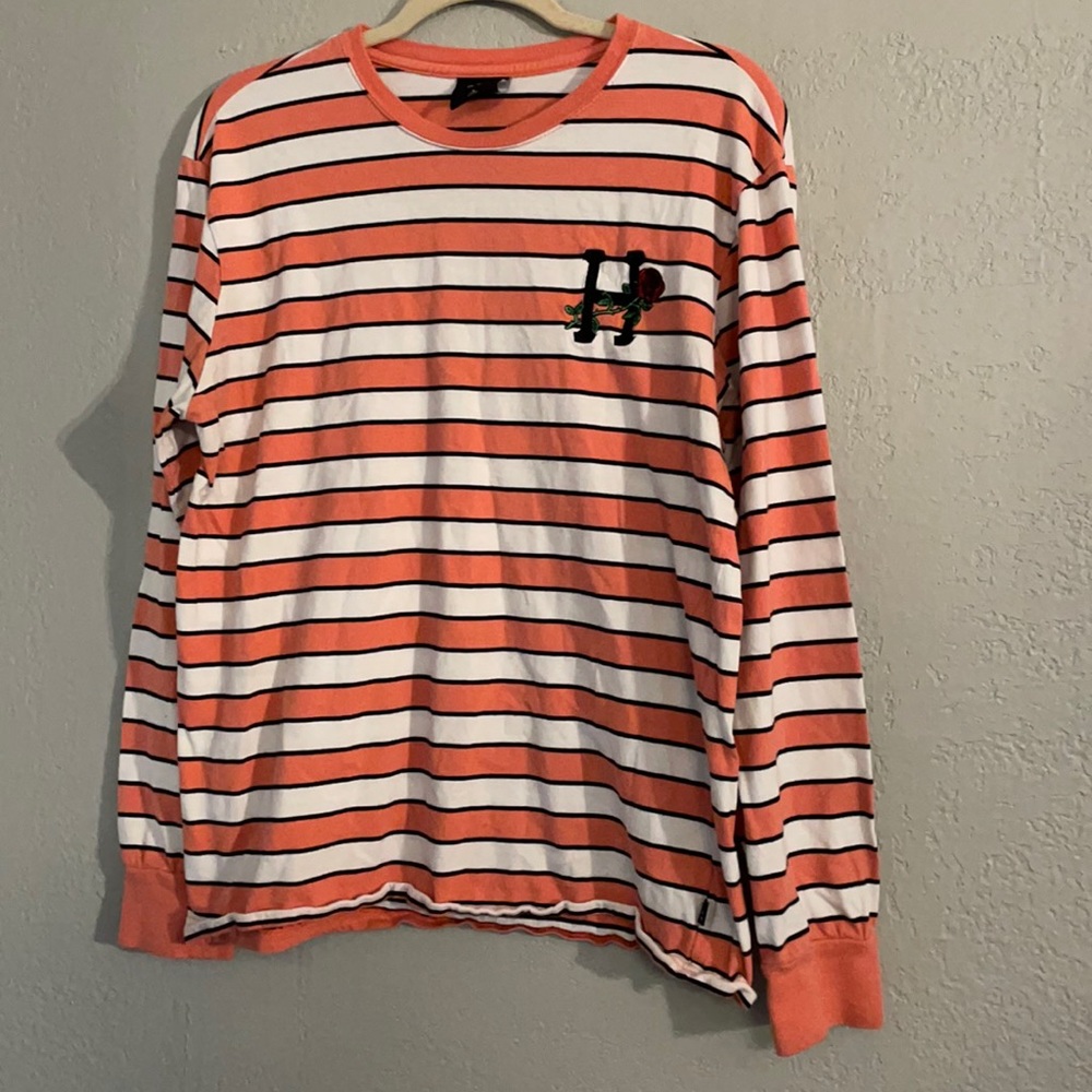 HUF Rose 🌹 Stripe Long Sleeve Tee